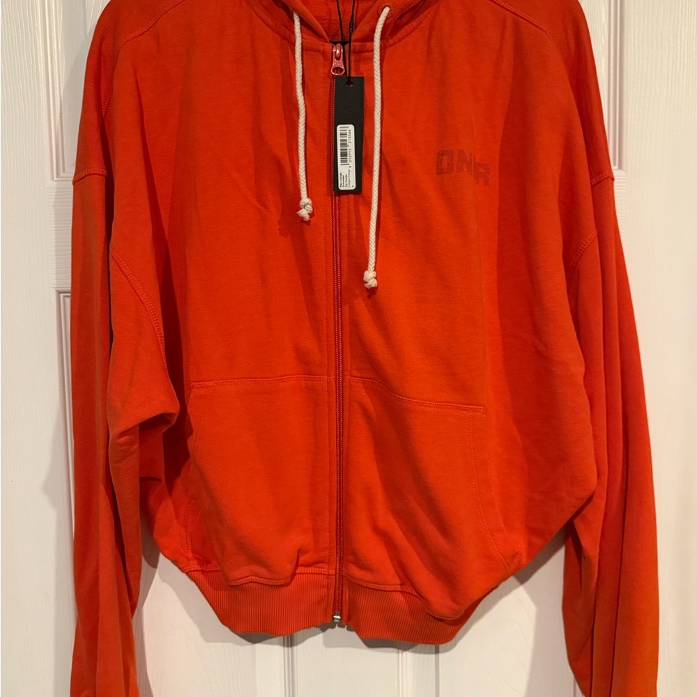 Oner Active Raw Lounge Oversized Zip Hoodie - Charged Orange
